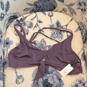 Shade & Shore Mauve Tie-Front Bandeau 34DD